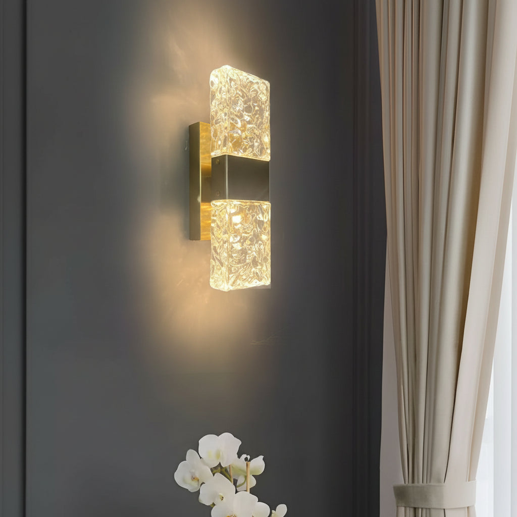 Crystal Wall Sconce | Water Ripple Up Down Metal LED 30cm / 12in Modern Art Decor Light