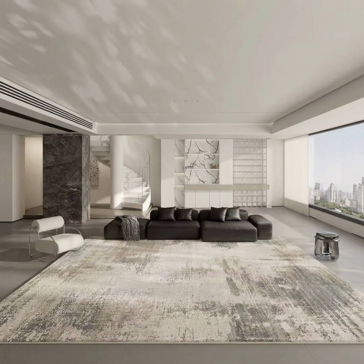 Home Therma Soft-Touch Area Rug - Nimbus Abstract (Washable)