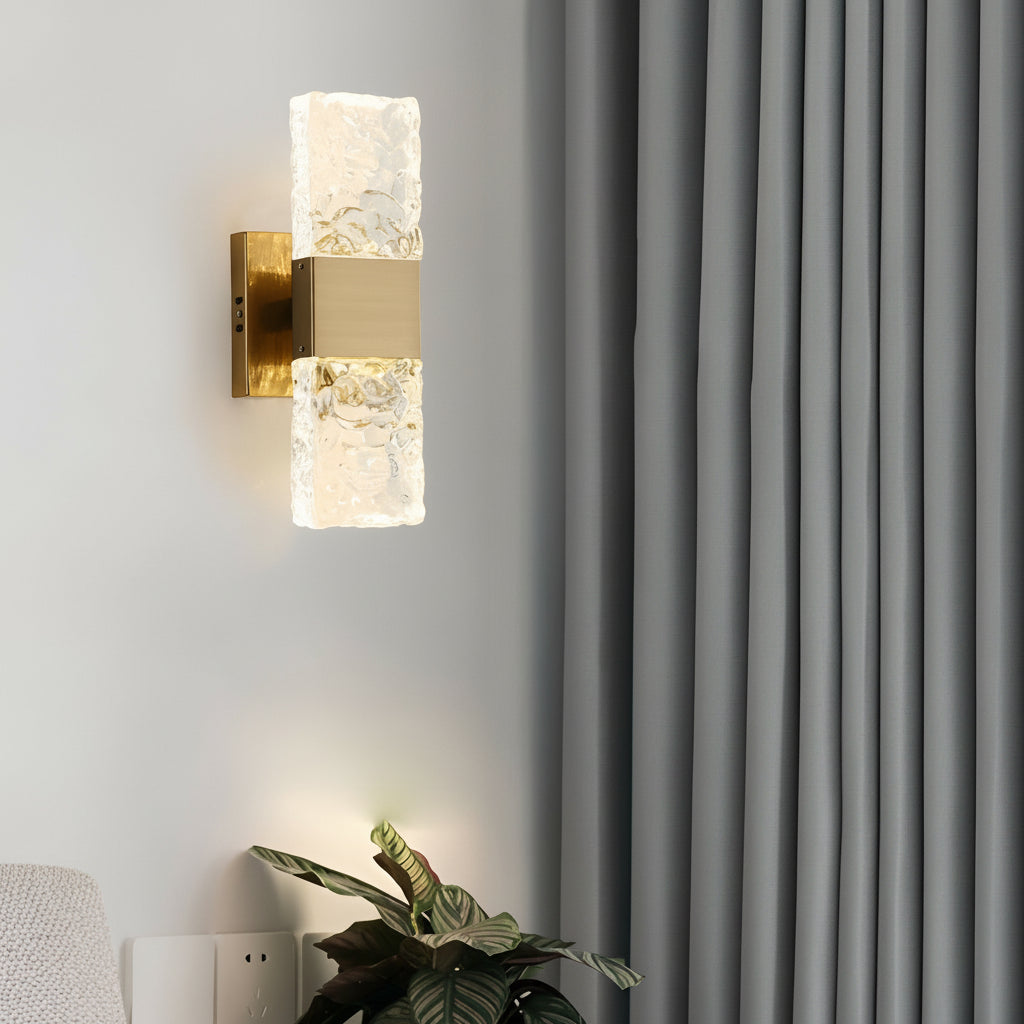 Crystal Wall Sconce | Water Ripple Up Down Metal LED 30cm / 12in Modern Art Decor Light