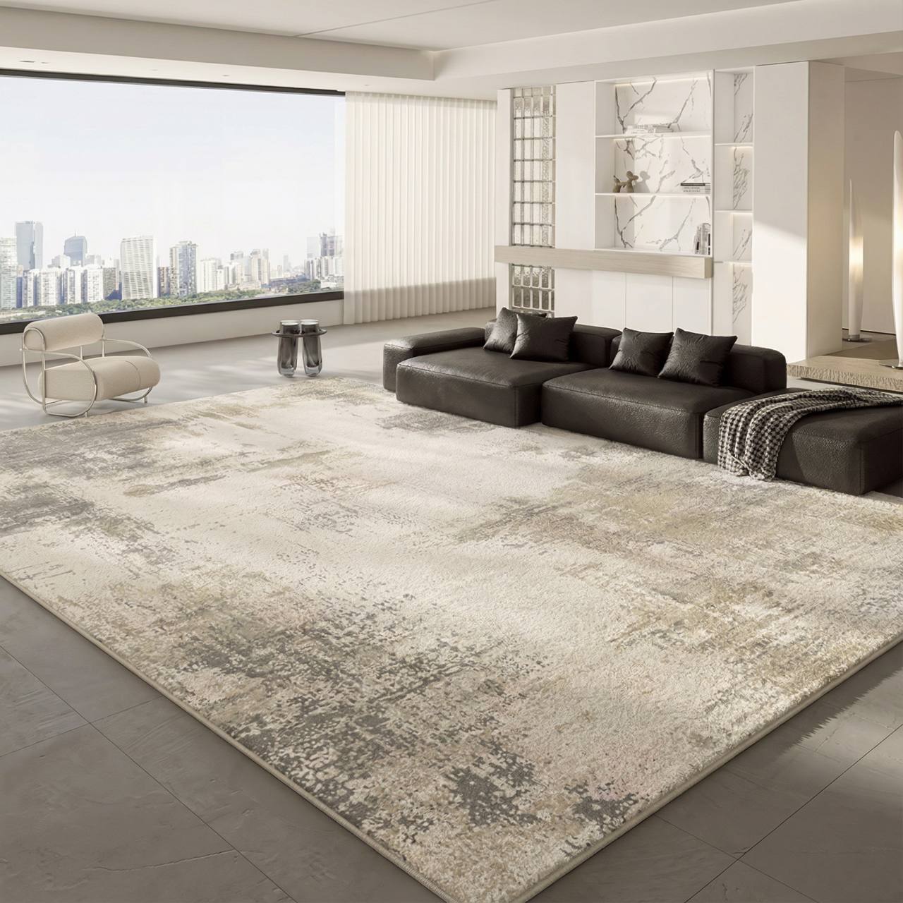Home Therma Soft-Touch Area Rug - Nimbus Abstract (Washable)