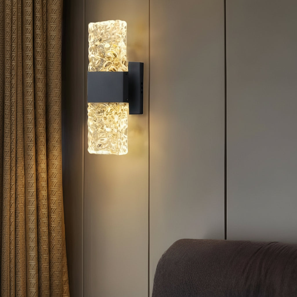 Crystal Wall Sconce | Water Ripple Up Down Metal LED 30cm / 12in Modern Art Decor Light