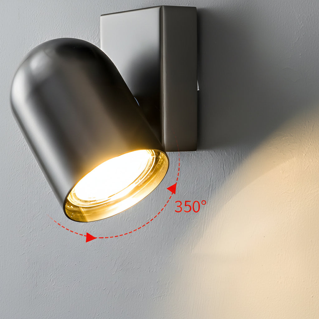 Adjustable Wall Sconce | Cylinder Rotatable Iron GU10 30cm / 12in Up Down - Bedside Reading Light