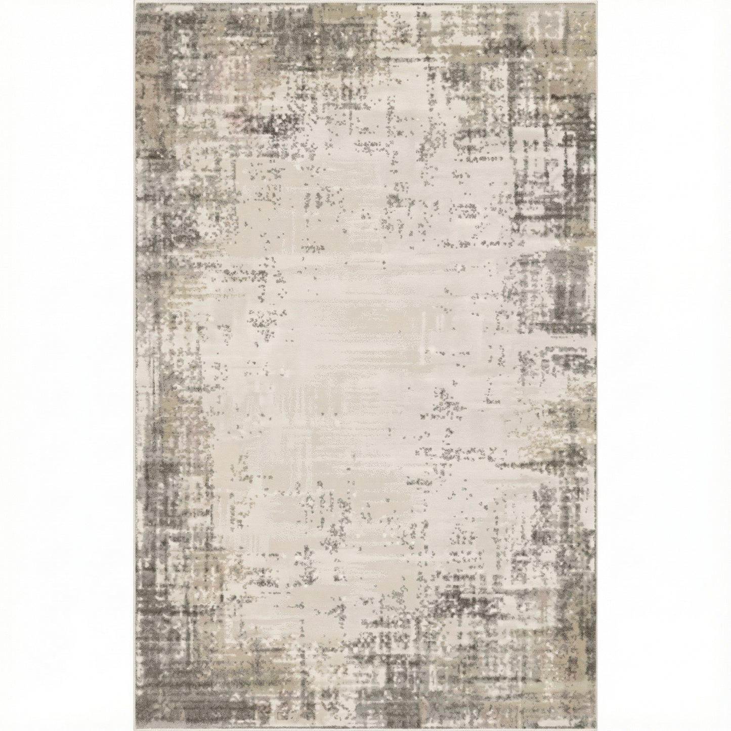 Home Therma Soft-Touch Area Rug - Stone Mist Abstract (Washable)