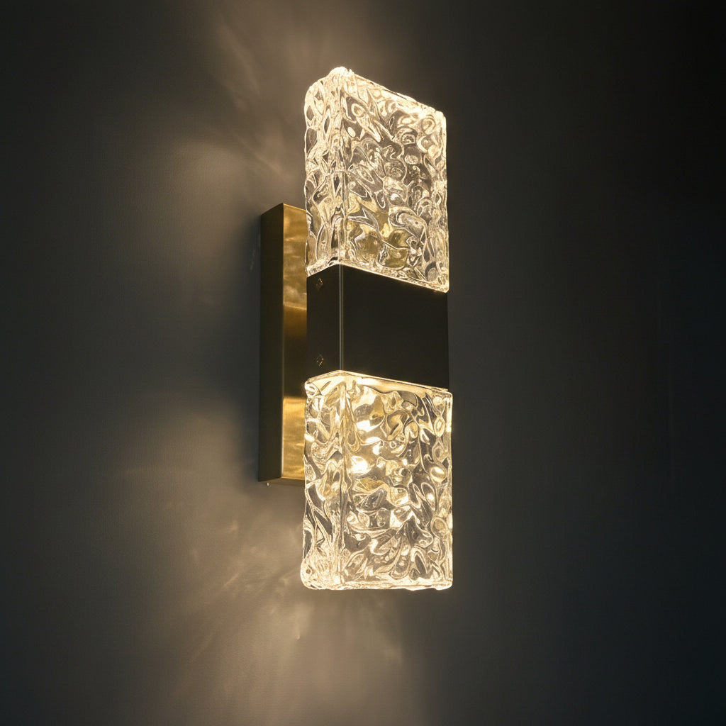Crystal Wall Sconce | Water Ripple Up Down Metal LED 30cm / 12in Modern Art Decor Light