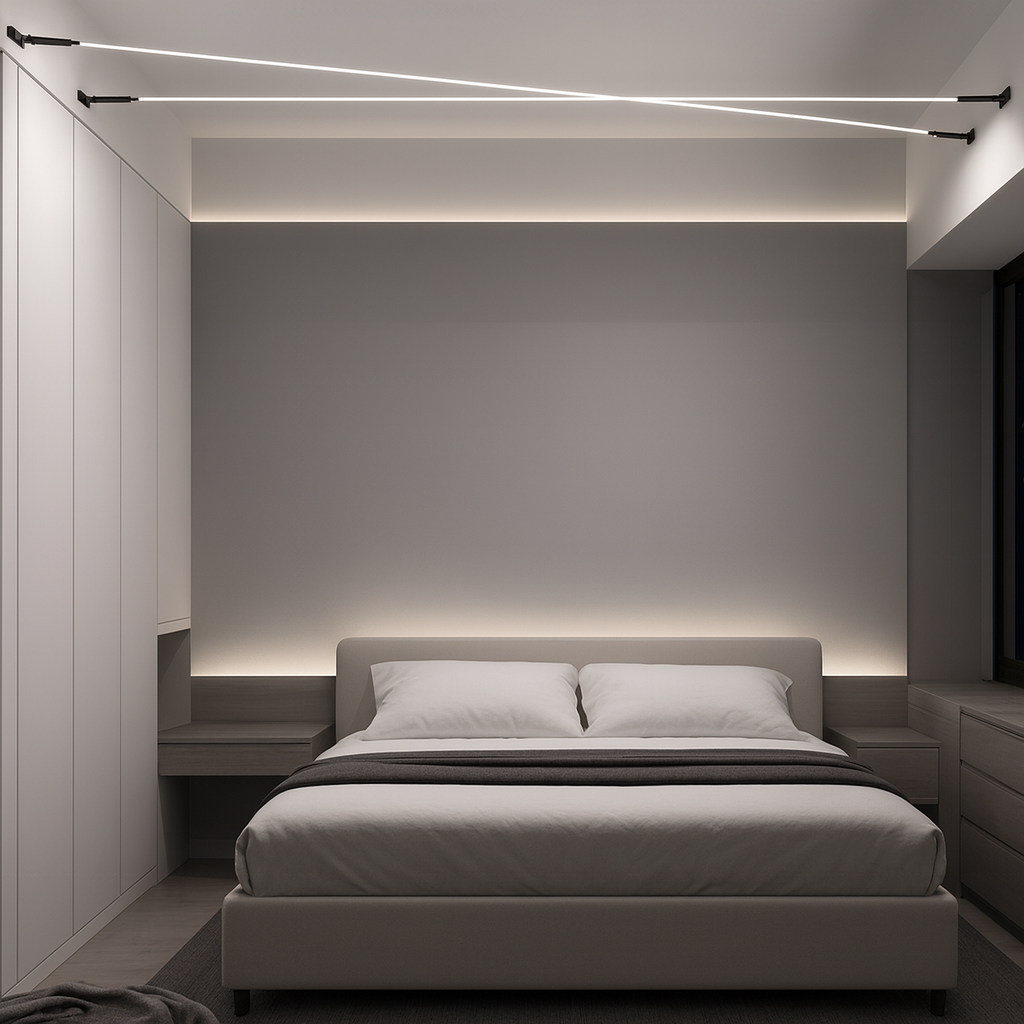 Modern Linear LED Belt Pendant Light | Adjustable Strap Suspension