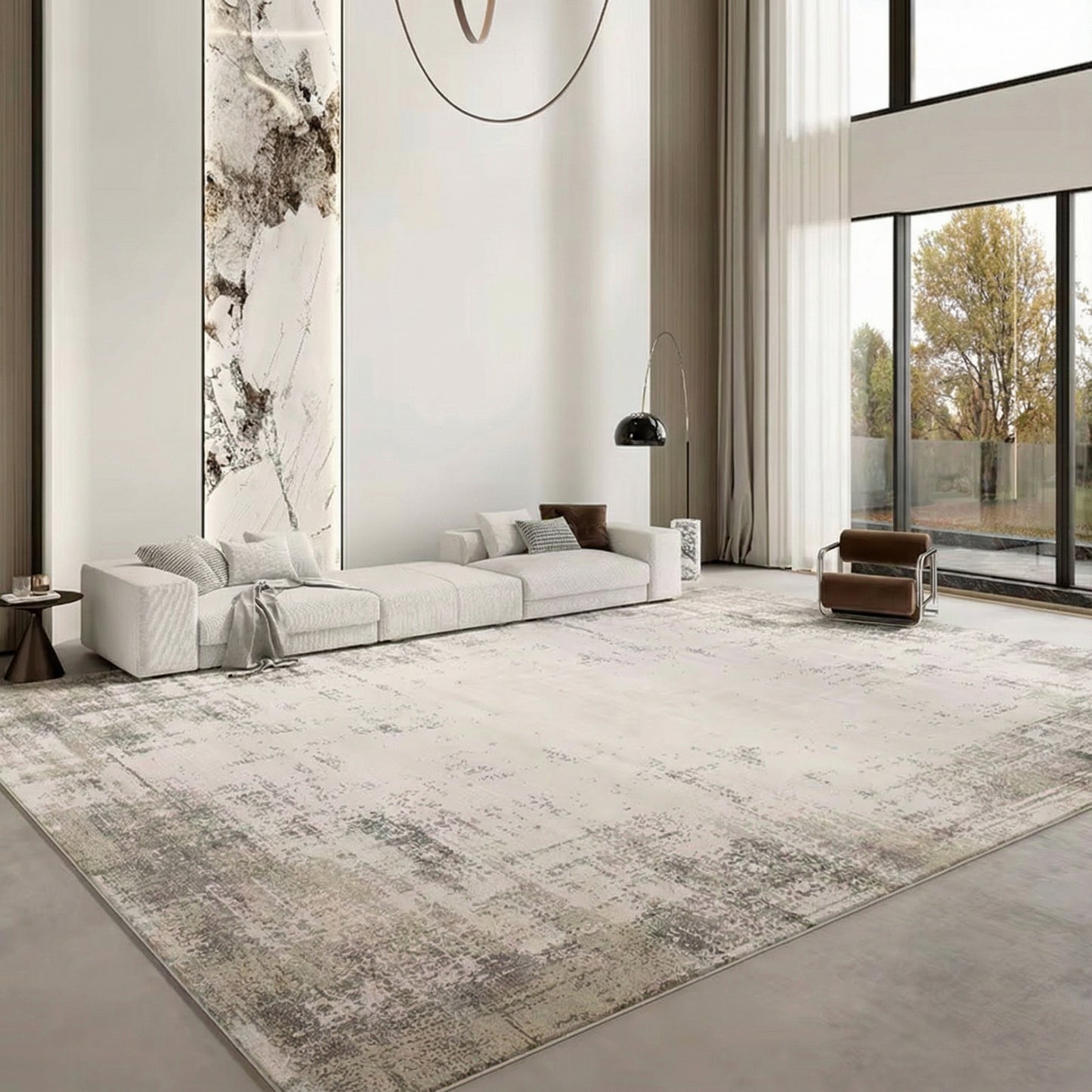 Home Therma Soft-Touch Area Rug - Stone Mist Abstract (Washable)