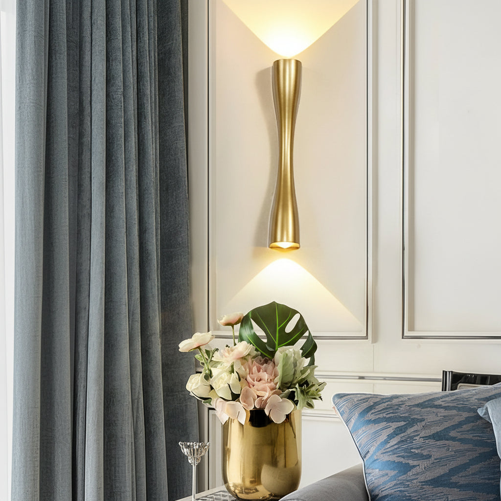 Modern Electroplated LED Wall Sconce | Up/Down Waterproof Outdoor Light (9"/14")