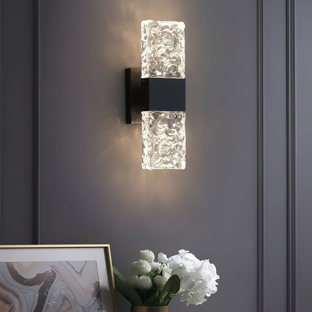 Crystal Wall Sconce | Water Ripple Up Down Metal LED 30cm / 12in Modern Art Decor Light