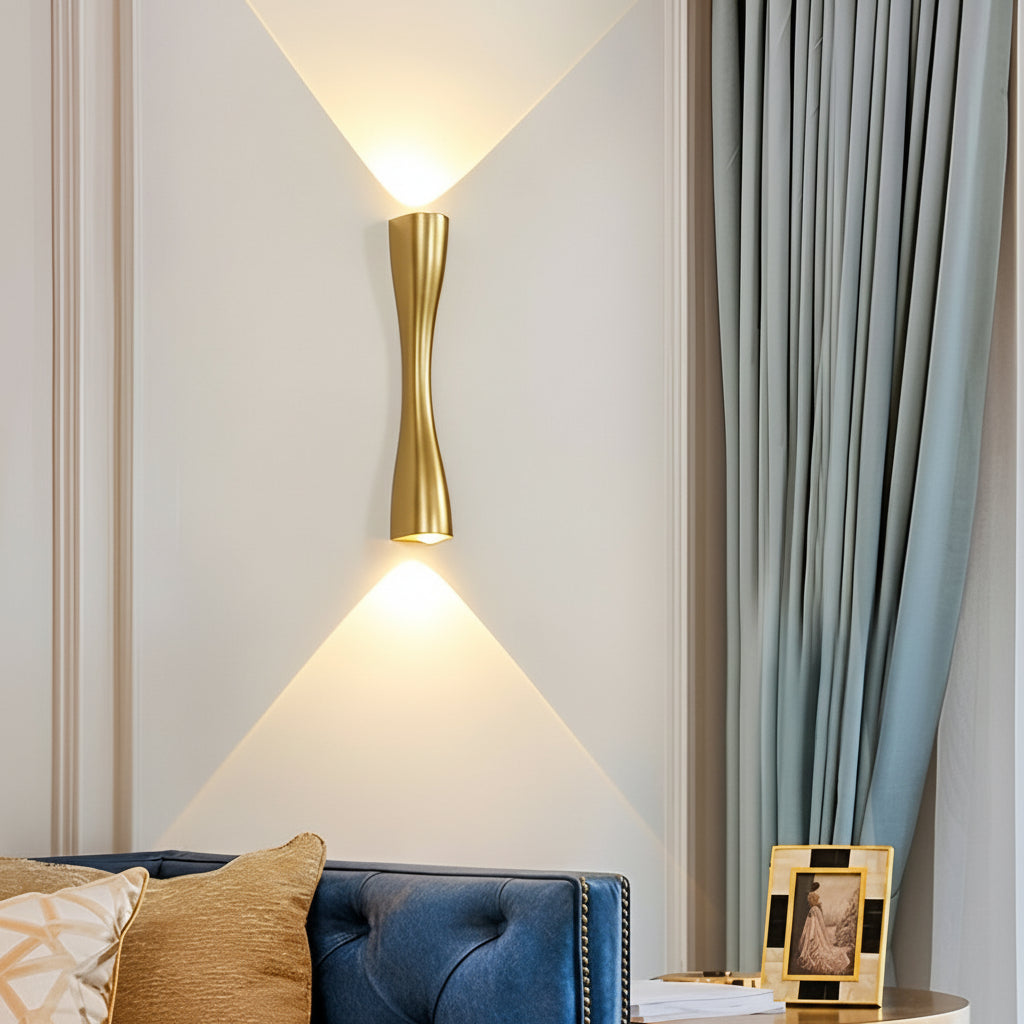 Modern Electroplated LED Wall Sconce | Up/Down Waterproof Outdoor Light (9"/14")