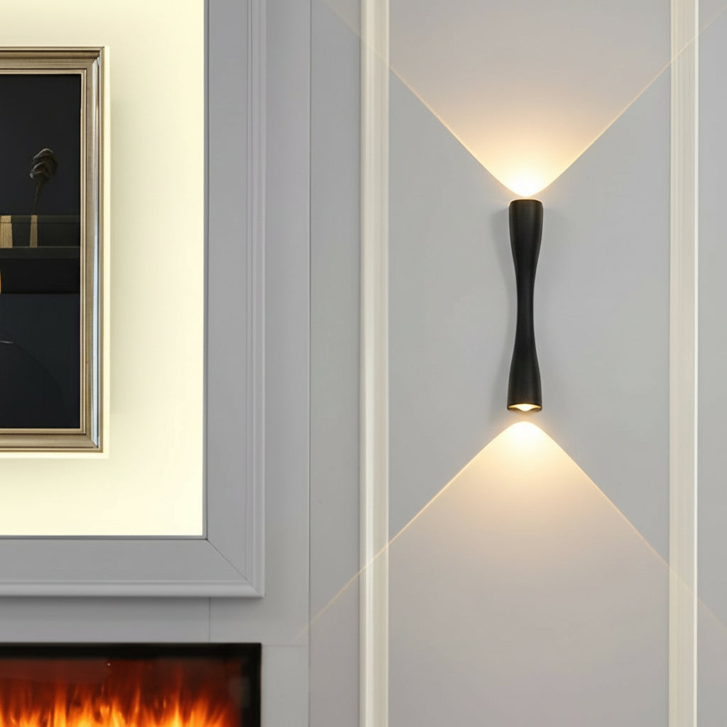 Modern Electroplated LED Wall Sconce | Up/Down Waterproof Outdoor Light (9"/14")