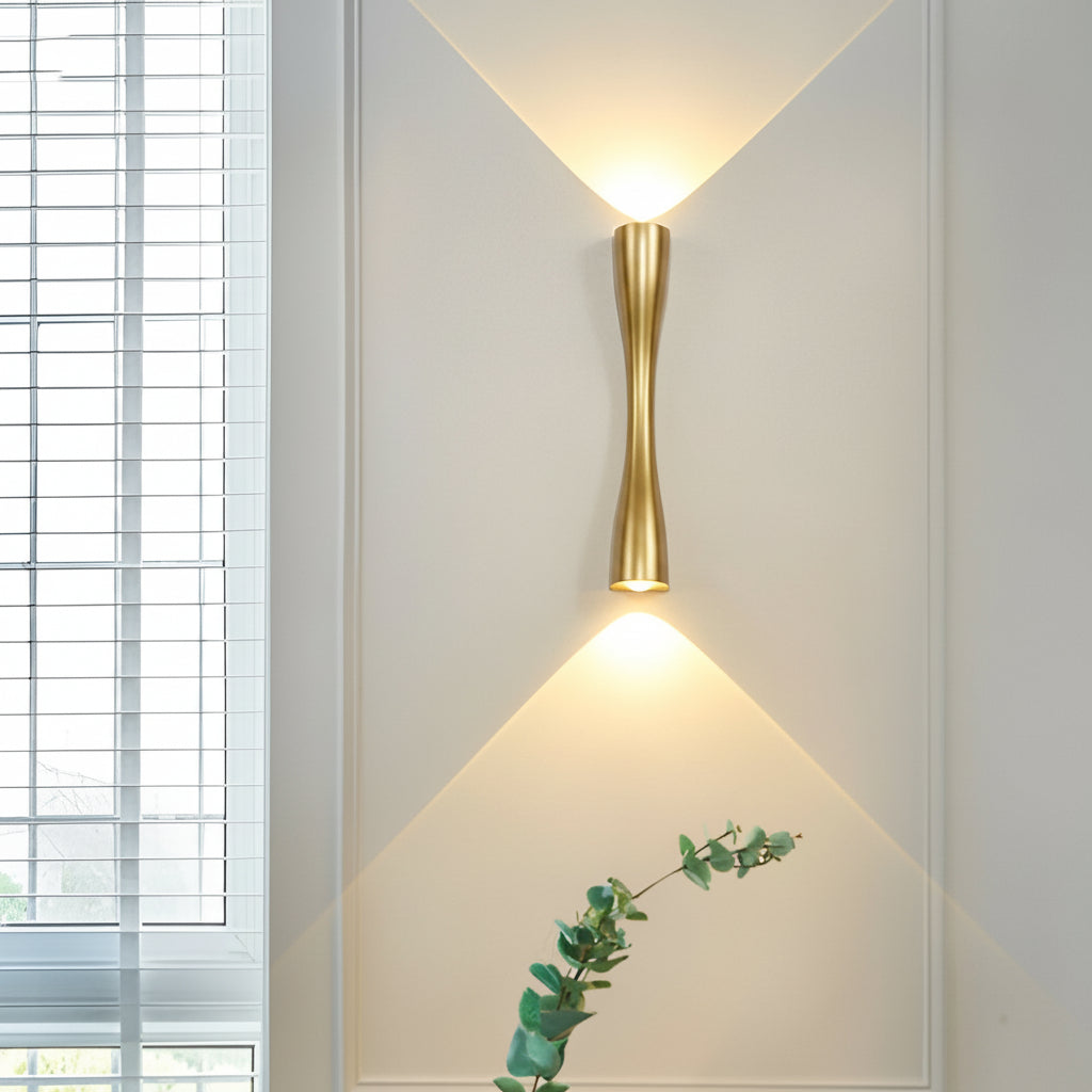 Modern Electroplated LED Wall Sconce | Up/Down Waterproof Outdoor Light (9"/14")